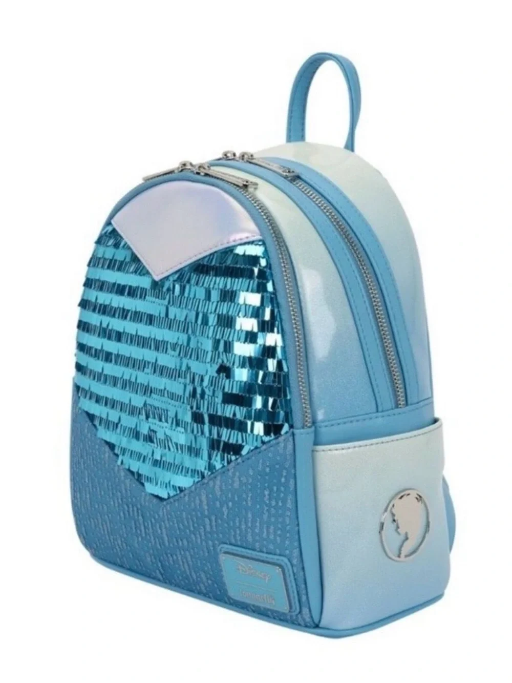 NWT Loungefly Disney Frozen Princess Elsa Glitter Sequin Cosplay Mini Backpack